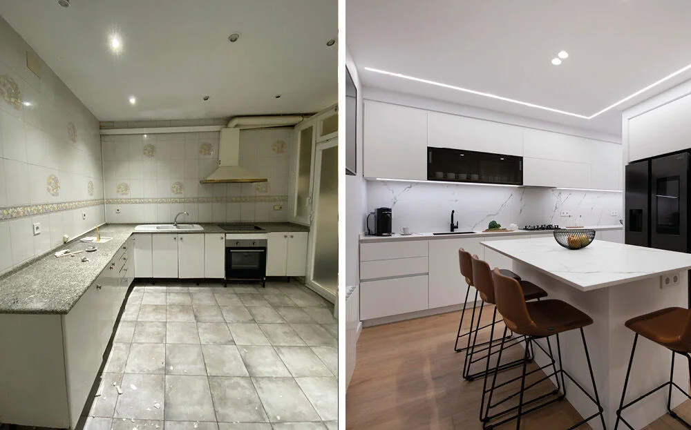 Antes y después reforma de baño en Boadilla del Monte — proyecto AL2 2