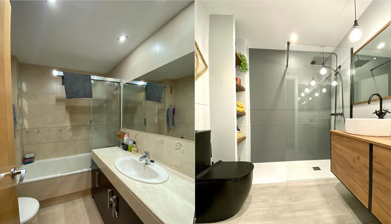 Antes y después reforma de baño en Boadilla del Monte — proyecto AL2 6