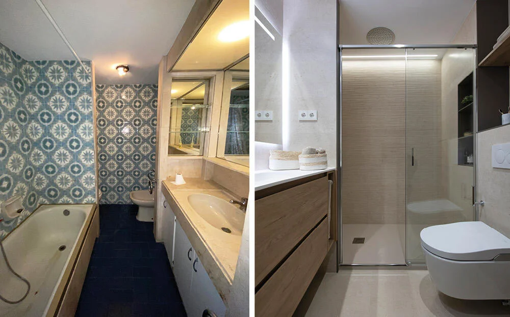 Antes y después reforma de baño en Boadilla del Monte — proyecto AL2 10