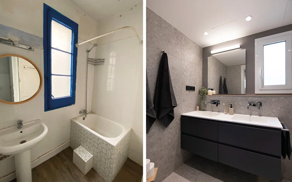 Antes y después reforma de baño en Boadilla del Monte — proyecto AL2 9