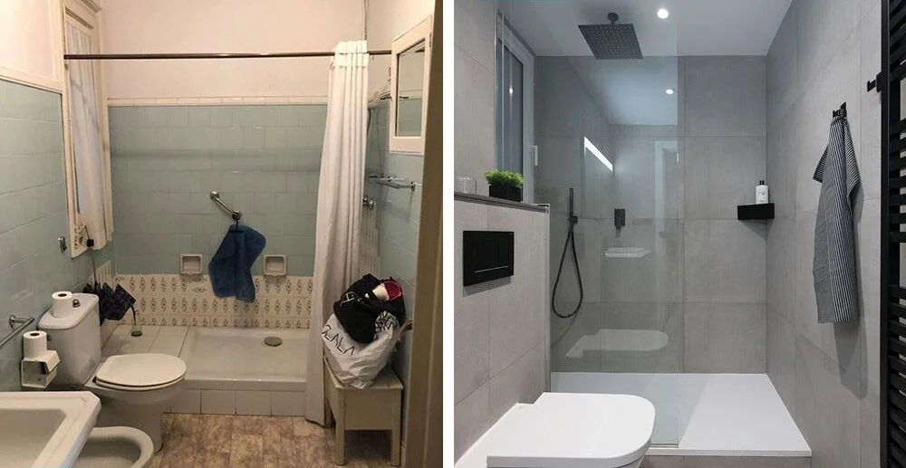 Antes y después reforma de baño en Boadilla del Monte — proyecto AL2 7
